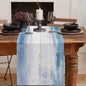 Emvency Table Runner, 13x72 Inch, Abstract Farmhouse Blue | Grey Art Dining by Emvency