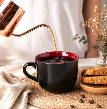 AmorArc 24 oz Soup Mugs with Handles, Jumbo Ceramic Bowls Mugs Set with handles - Image 2