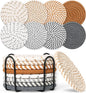 8 Style Drink Coasters with Holder, Absorbent Coasters by Mckanti