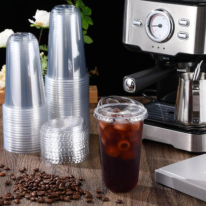 Ziliny 50 Sets Clear Plastic Coffee Cups - Image 2