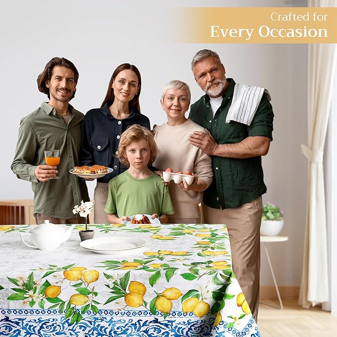 Maison d' Hermine Table Cloth Square Table 100% Cotton 54 x 54 Inches Tablecloth Reusable Decorative for Dining Room Farmhouse Home Valentines Day Decorations Spring Summer - Cedrat
