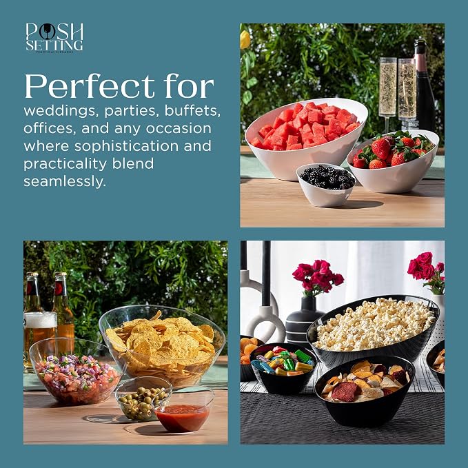 5 Pack Black Angled Plastic Serving Bowl Disposable - Image 5