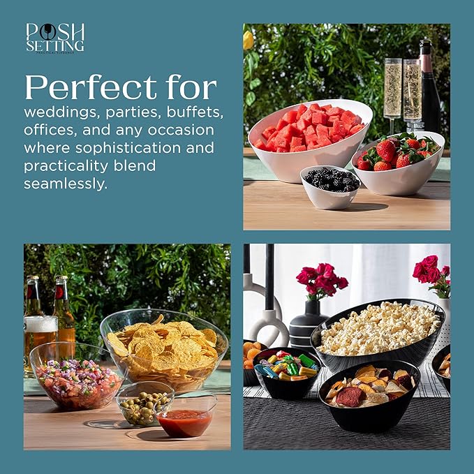 5 Pack Gold Angled Plastic Serving Bowl Disposable - Image 5