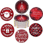 Christmas Coasters Set of 6, Absorbent Ceramic Xmas Holiday Drink Coasters | 4 by GOHDODD