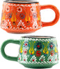 BCS 6 Oz Cappuccino Cups Set of 2, Hand-Painted Ceramic Coffee & Tea Mugs | by BCS