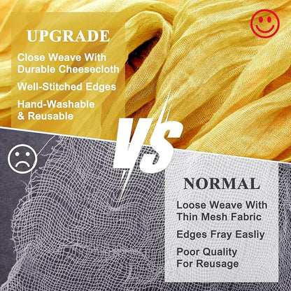 Cheesecloth Table Runner Gold 10FT Boho Gauze Runner, 12 Pack | 120 Inch Cheese - Image 4