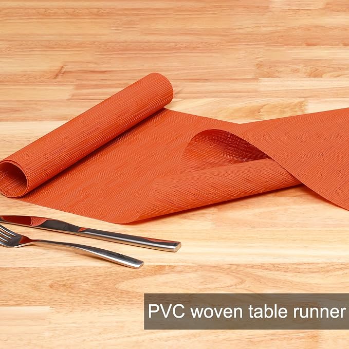 Table Runner 72 Inches Long, Vinyl Woven Heatproof Table Runners | Washable - Image 2