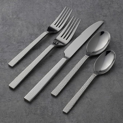 Oneida Chefs Table Hammered 45 Piece Everyday Flatware Set, Service - Image 2