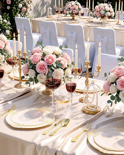 Nervure 100Pcs 10.25'' Ivory Plastic Plates, Party Plates - Image 4