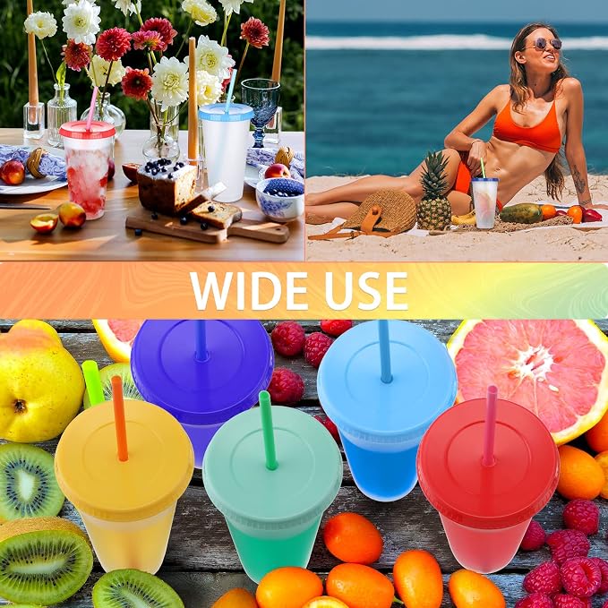 Honeydak 15 Pack Tumbler with Straw and Lid Bulk Cups - Image 5