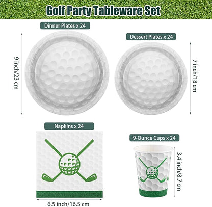 Kochorie 96 Pieces Golf Party Supplies Disposable Tableware Set - Image 2