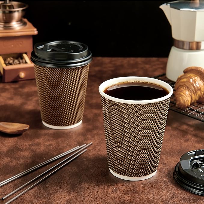 LITOPAK 80 Pack 12 oz Disposabel Paper Cups, Coffee Cups - Image 5