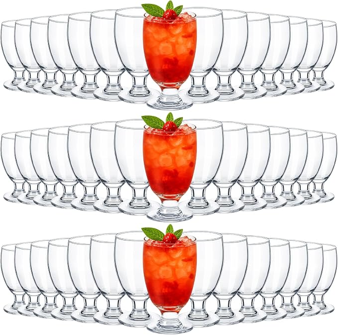 Patelai Set of 48 Water Goblet, 10.5 oz Clear Drinking Glasses Bulk Dishwasher by Patelai