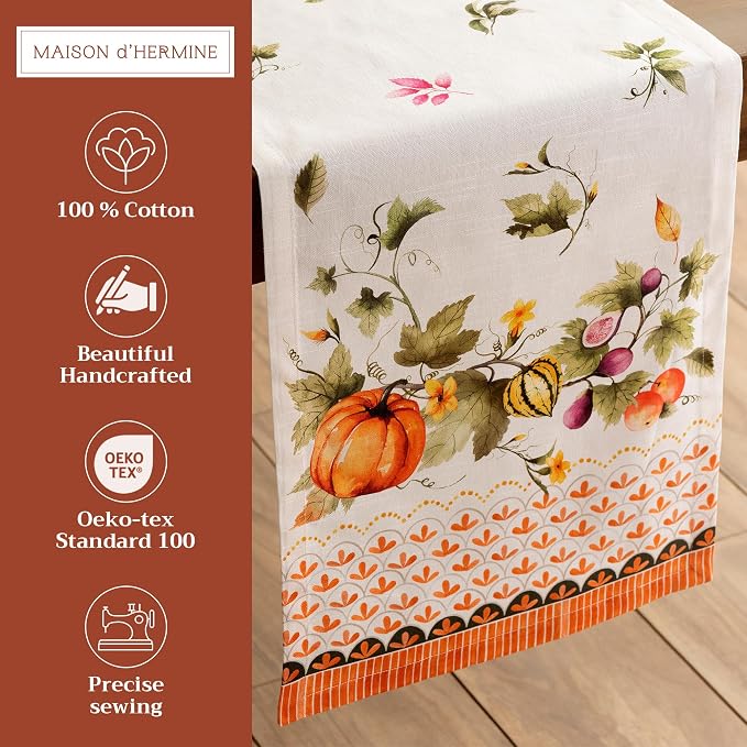 Maison d' Hermine Table Runner 100% Cotton 14.50" x 108" | Table Runners 108 - Image 2
