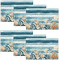 Ocean Seashell Placemats Set of 6, Beach Starfish Place Mats, Coastal Marine Life Waterproof Washable Table Mats for Home Party Indoor Kitchen Dining Table Decoration 12x18 Inch