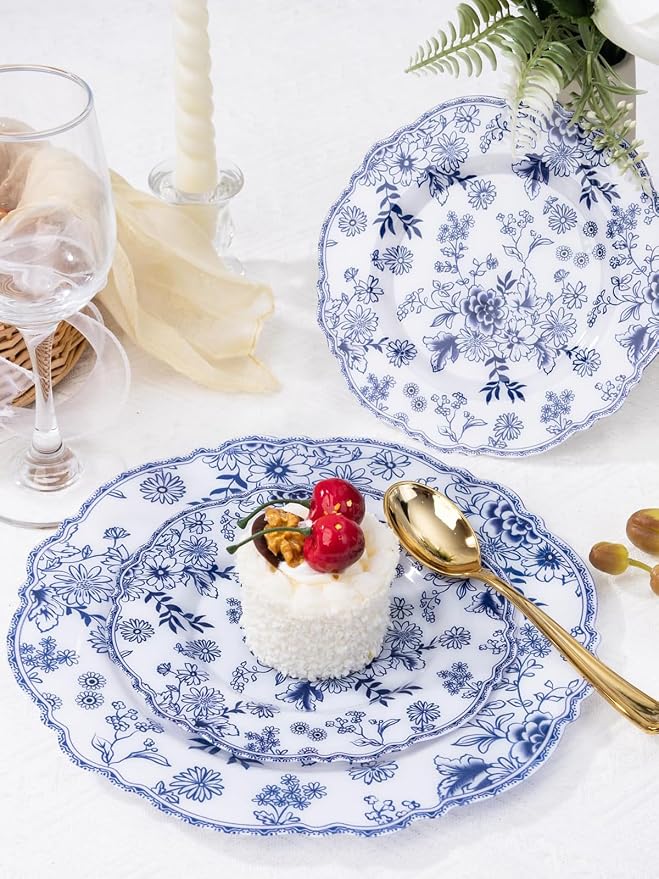 20PCS Blue and White Plates - Image 3