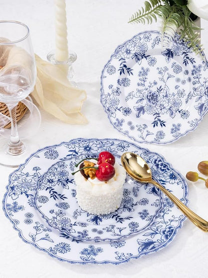 20PCS Blue and White Plates - Image 3