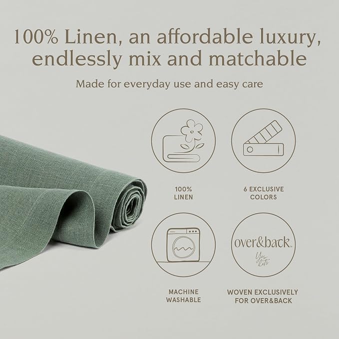 Over&Back 18x108 Washed 100% Linen Table Runner - Image 2