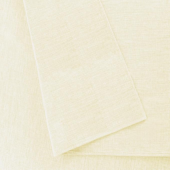 Hiasan 2 Pack Faux Linen Rectangle Tablecloth - Wrinkle and Stain Resistant Washable Table Cloth for Kitchen Dining Room Holiday Table Cover for Party Dinner, Champagne, 54 x 108 Inch