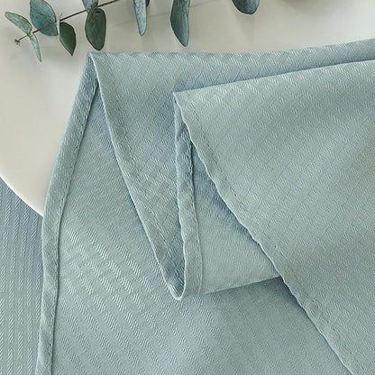 maxmill Round Weaved Texture Design Tablecloth Spill-Proof Wrinkle Free Soft Washable Table Cloth for Circular Table Cover, for Dining Room Banquet Parties Holiday Dinner, 90 Inch Dusty Blue