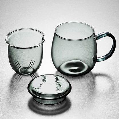 Glass Tea Cup with Infuser and Lid, 17.6oz/520ml Large Borosilicate Teacup - Image 6