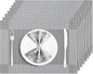 Silver Grey Vinyl Placemats Set of 8, Heat Resistant Table Placemats | 18x12 by Uolr