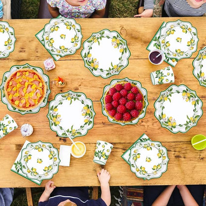 250Pcs Lemon Party Decorations for Summer Lemons Theme Serves 50 | Green Lines - Image 6