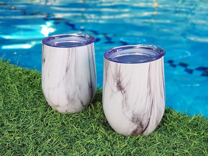 CHILLOUT LIFE 12 oz Stainless Steel Wine Tumblers 4 Pack - Image 5