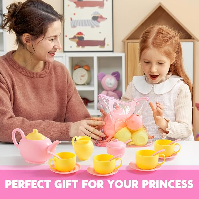JOYIN 18PCS Pretend Tea Party Set, Mini Kitchen - Image 9
