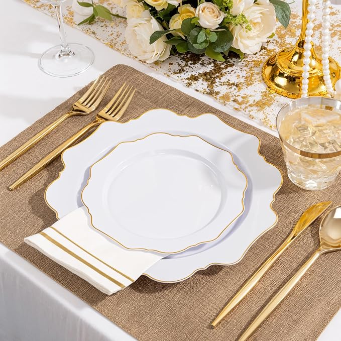 175Pcs Gold Plates Disposable - Image 8
