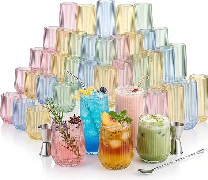 48 Pack Disposable Wine Glasses, Plastic Champagne Flutes by Oojami