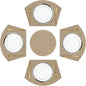 SHACOS Large Size Wedge Placemats with Centerpiece Mat Set of 5, PVC Woven Vinyl Placemats for Round Table Washable Indoor Outdoor Table Mats Reversible Durable, Tan