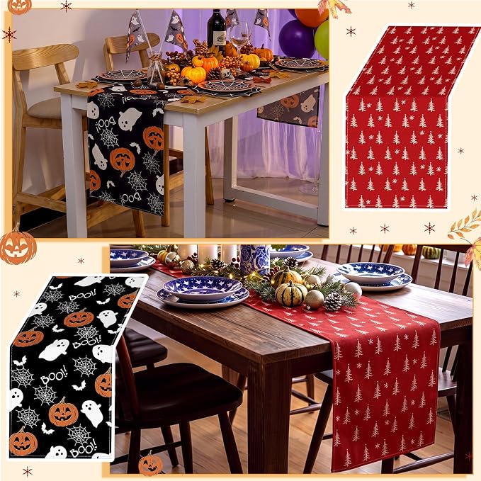 Gilprop 3 Pcs Holiday Table Runners Seasonal Tablecloth, 13x72 Inch | Farmhouse - Image 6