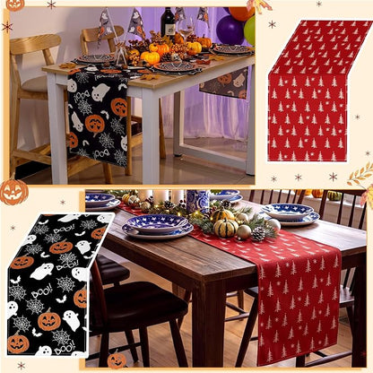 Gilprop 3 Pcs Holiday Table Runners Seasonal Tablecloth, 13x72 Inch | Farmhouse - Image 6