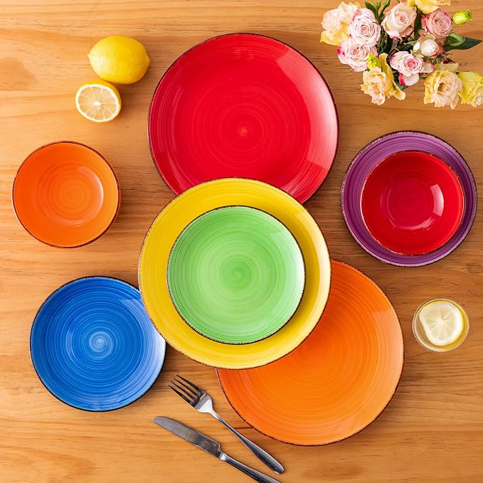 vancasso Bonita Dinnerware Set Multicolor Stoneware 18 Pieces Service - Image 7