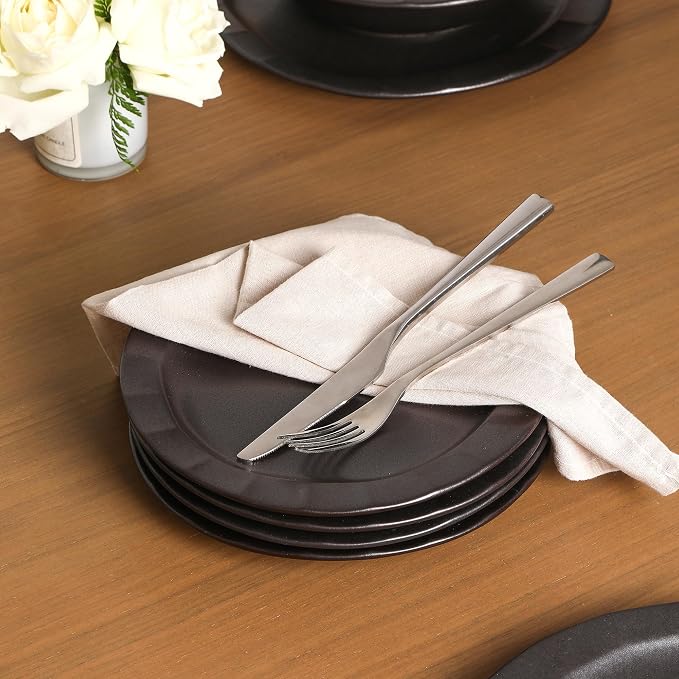 Stone Lain Oasis Stoneware Plate Dish Set, 4-Piece Dinner Plates - Image 2