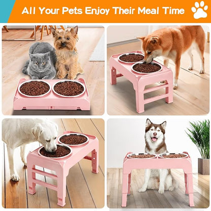 COMESOON Elevated Dog Bowls, 4 Height Adjustable Raised Bowl Stand - Image 8