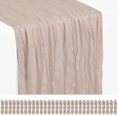Showgeous 30 Pack Rosy Brown Cheesecloth Table Runner, 17 x 108 Inches | Boho by Showgeous