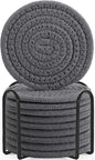 ABenkle Drink Coasters with Holder Set of 10, Cotton Woven Absorbent Coasters by ABenkle