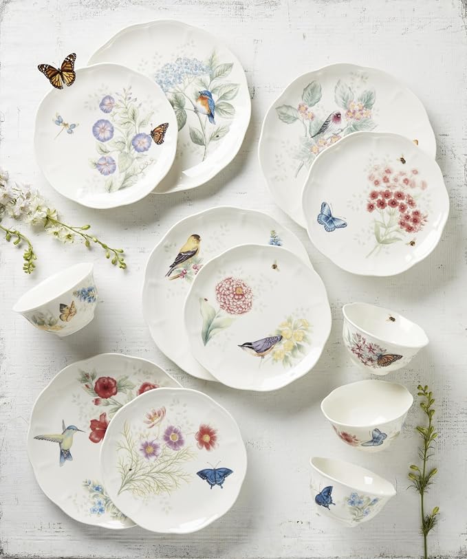 Lenox Dinnerware Set, Butterfly Meadow Flutter 12-Piece Set, Service - Image 3