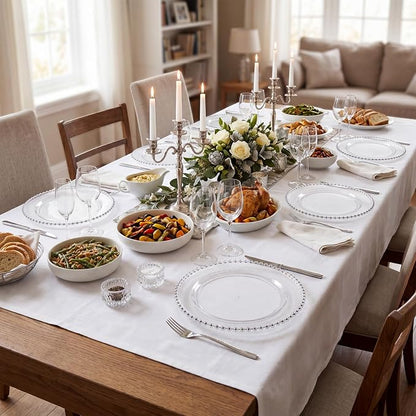 100Pcs Clear Plastic Dinner Plates - Image 7