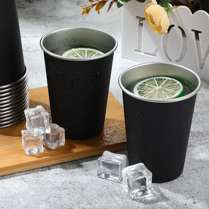 Mimorou 20 Pack 12 oz Stainless Steel Pint Cups Metal Cups Unbreakable Drinking - Image 4