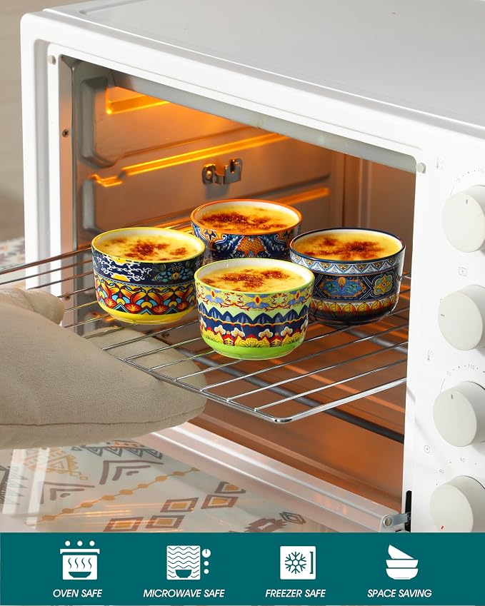 vancasso Ramekins 4 oz Oven Safe, Porcelain Souffle Baking Dishes Set of 6 | - Image 5