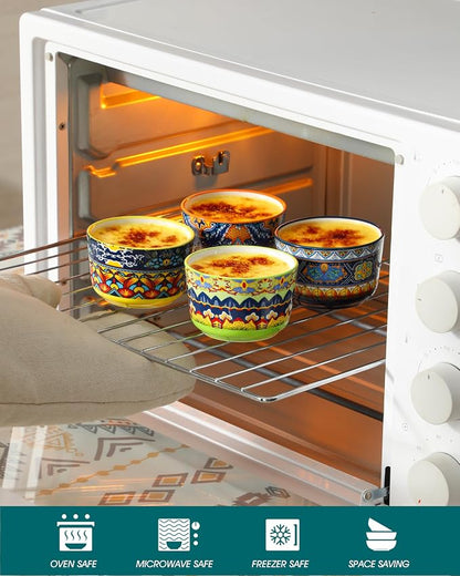 vancasso Ramekins 4 oz Oven Safe, Porcelain Souffle Baking Dishes Set of 6 | - Image 5