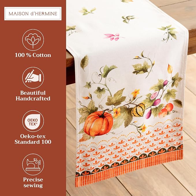 Maison d' Hermine Table Runner 100% Cotton 14.50" x 108" | Table Runners 108 - Image 2