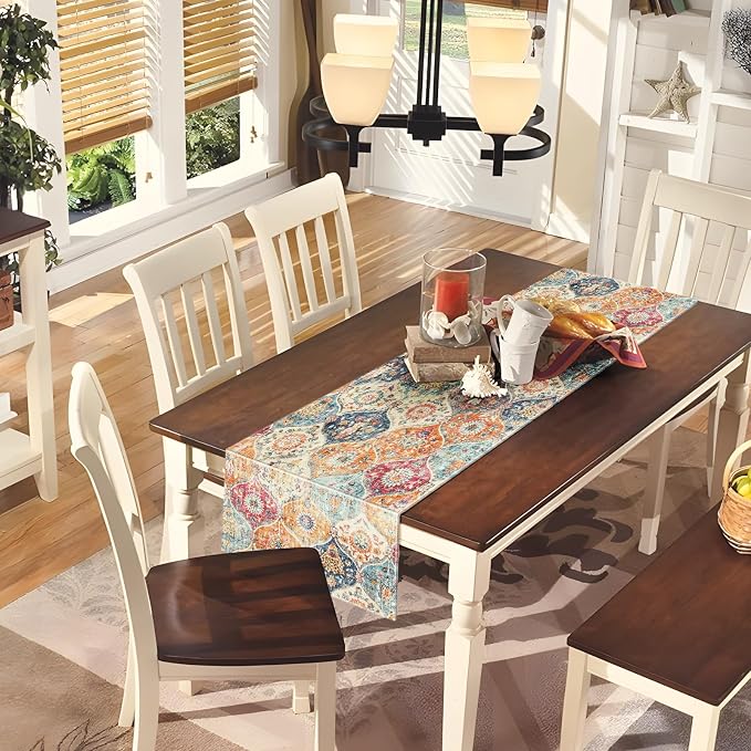 Snycler Table Runner Boho Table Runners Vintage Elegant Farmhouse Table Center - Image 2
