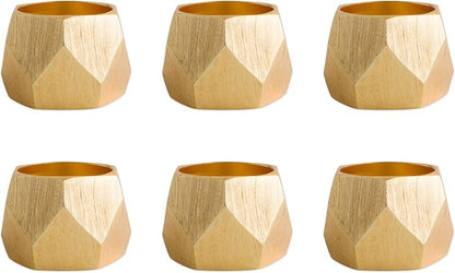 DII Decorative Geometric Napkin Ring Set, Triangle Band Gold by DII