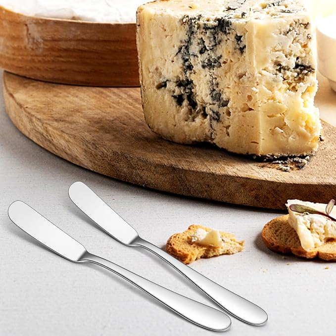 E-far Butter Spreader Knife Set of 6, 7-Inch Stainless Steel Cheese Dessert - Image 7