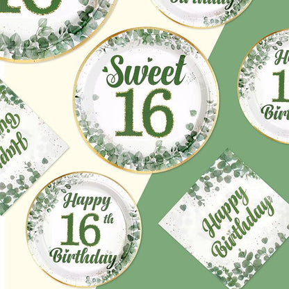 250 Pcs Sage Green Sweet 16 Party Decorations, Serves 50 | Sage Green 16th - Image 2