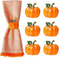 wonlex Pumpkin Napkin Rings Set of 6, Fall Napkin Rings Holder, Metal Napkin by wonlex